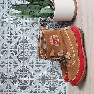 Sorel Women Joplin II Suede leather Moccasin Ankle Boot Brown BurntOrange Sz 5.5